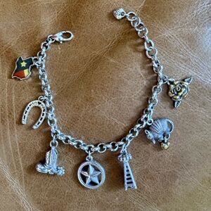 Brighton Silver Texas Charm Bracelet - Rare!